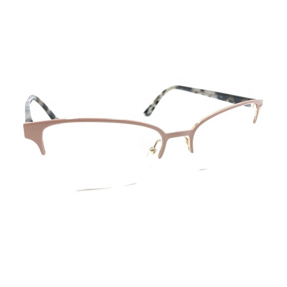 Prada VPR 61X YEP-1O1 Pink Gold Gray Half Rim Eyeglasses Frames 54-17 145 Italy - Picture 1 of 12